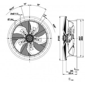 Ebmpapst WZD800-CM07-84 240/415V 1.94/0.98A 300/350W Cooling Fan