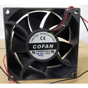COFAN F-9238TH12BIV 12V 1.5A 2wires Cooling Fan