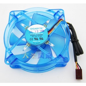 GIGABYTE F128025DL 12V 0.10A 3wires Cooling Fan