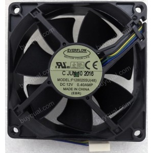 EVERFLOW F128025SU 12V 0.40A 4wires Cooling Fan