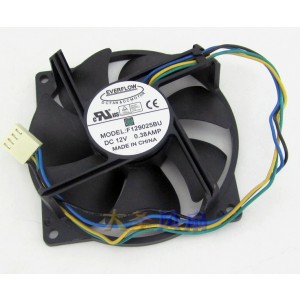 EVERFLOW F129025BU 12V 0.38A 4wires Cooling Fan