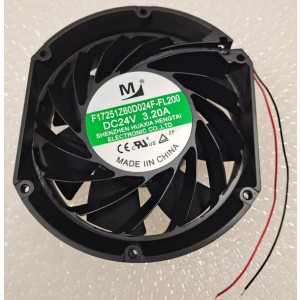 M F17251Z60D024F-FL200 24V 3.20A 2wires Cooling Fan