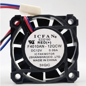ICFAN F4010AN-12QCW 12V 0.09A  3wires Cooling Fan