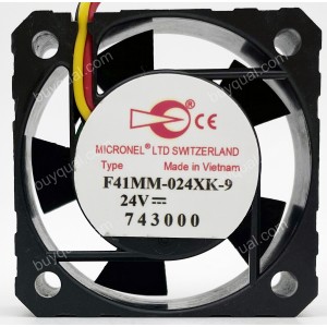 MICRONEL F41MM-024XK-9 24V 0.032A 3 wires Cooling Fan