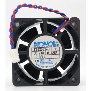 NONOISE F6025E24B F6025E24BAH 24V 0.125A 2wires Cooling Fan