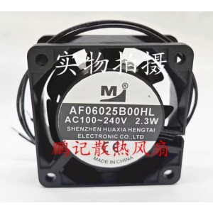 M FA06025B00HL 100-240V 2.3W 2wires Cooling Fan 