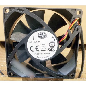 COOLER MASTER FA08025L12BFFE 12V 0.4A 3wires Cooling Fan 