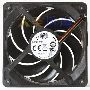 COOLER MASTER FA12025M12BFP 12V 0.45A 3wires Cooling Fan 