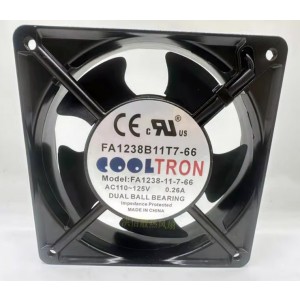 COOLTRON FA1238B11T7-66 110-125V 0.26A 2wires Cooling Fan 