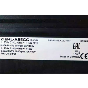 ZIEHL-ABEGG FB040-6EK.2C.V4P 230V 0.50A 140W Cooling Fan 