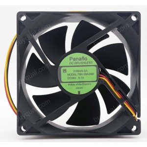 Panaflo FBK-09A24M 24V 0.1A 3wires Cooling Fan - Used
