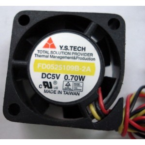 Y.S.TECH FD0525109B-2A 5V 0.7W 3wires Cooling Fan