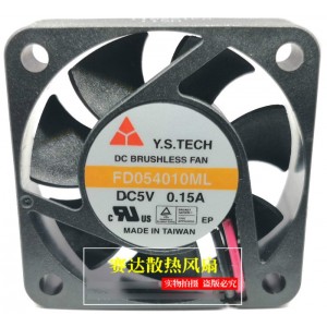 Y.T TECH FD054010ML 5V 0.15A 2wires Cooling Fan