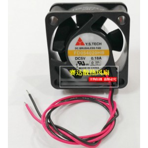 Y.S.TECH FD054020HB 5V 0.18A 2wires Cooling Fan