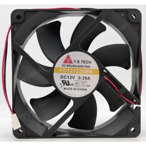 Y.S.TECH FD121225MB 12V 0.29A 2wires cooling fan