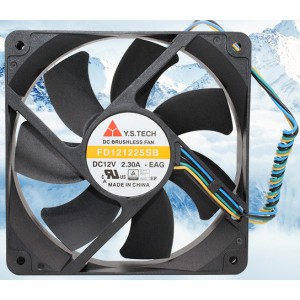 Y.S.TECH FD121225SB 12V 2.30A 4wires Cooling Fan 