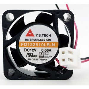 Y.S.TECH FD122510LB-N 12V 0.06A 2wires cooling fan