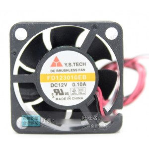 Y.S TECH FD123010EB 12V 0.10A 2wires Cooling Fan