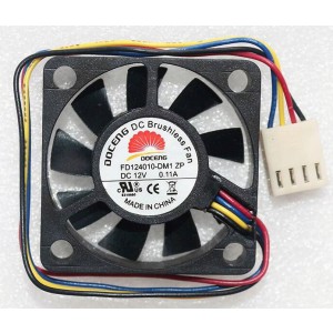DOCENG FD124010-DM1 12V 0.11A 4wires Cooling Fan