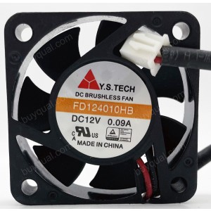 Y.S.TECH FD124010HS FD124010HB 12V 0.09A 2wires Cooling Fan