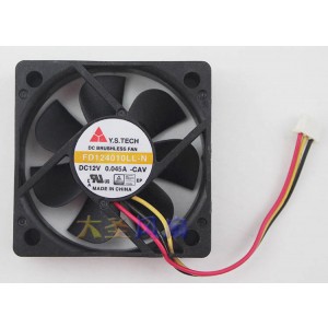 Y.S.TECH FD124010LL-N 12V 0.045A 3wires Cooling Fan