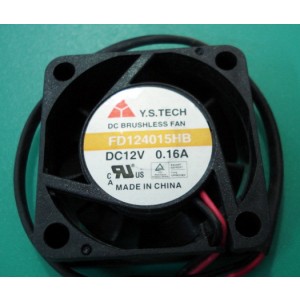 Y.S.TECH FD124015HB 12V 0.16A 2wires Cooling Fan