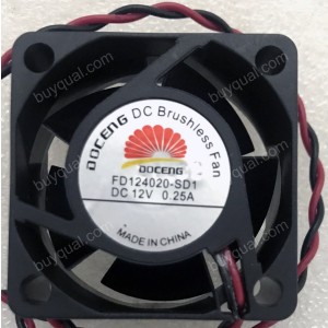 DOCENG FD124020-SD1 12V 0.25A 2wires Cooling Fan