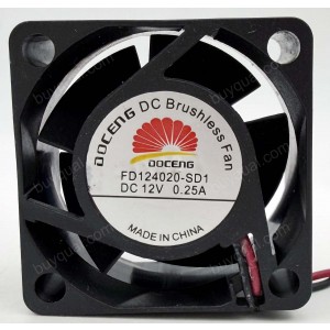 DOCENG FD124020-SD1 12V 0.25A 2wires Cooling Fan