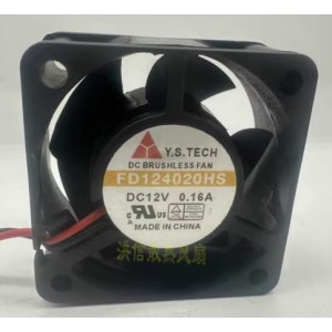 Y.S.TECH FD124020HS 12V 0.16A 2wires Cooling Fan 