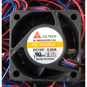 Y.S.TECH FD124020LB 12V 0.05A 3wires Cooling Fan 