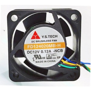 Y.S.TECH FD124020MB-H 12V 0.12A 4wires Cooling Fan