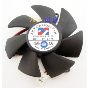 Y.S.TECH FD1250-A1012C 12V 0.17A 2wires cooling fan
