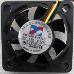ARX FD1250-A1033C 12V 0.17A 3 wires Cooling Fan