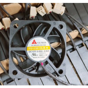 Y.S.TECH FD125010LB-N 12V 0.08A 2wires Cooling Fan