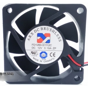 ARX FD1260-S1112C 12V 0.19A 2wires Cooling Fan 