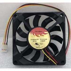 Thermaltake FD127010HB 12V 0.36A 3wires cooling fan