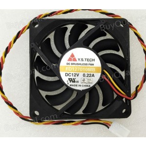 Y.S.TECH FD127010MB 12V 0.22A 3wires Cooling Fan