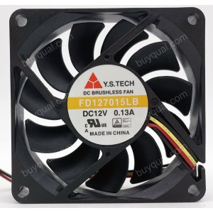 Y.S.TECH FD127015LB 12V 0.13A 3 wires Cooling Fan - New