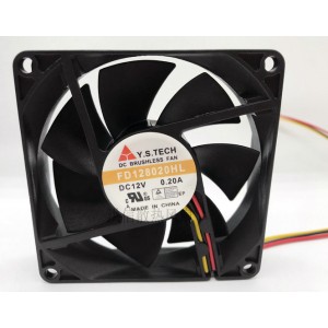 Y.S.TECH FD128020HL 12V 0.2A  3wires Cooling Fan