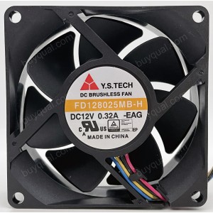 Y.T TECH FD128025MB-H 12V 0.32A 4wires Cooling Fan
