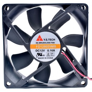 Y.T TECH FD128025MB 12V 0.16A 2wires Cooling Fan