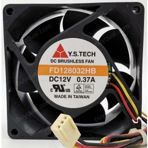Y.S.TECH FD128032HB 12V 0.37A 3wires 4wires Cooling Fan