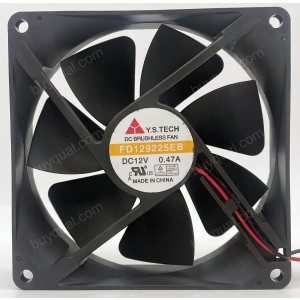 Y.S.TECH FD129225EB 12V 0.47A 2wires Cooling Fan