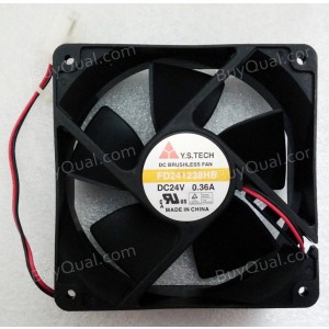 Y.S.TECH FD241238HB 24V 0.36A 2wires Cooling Fan