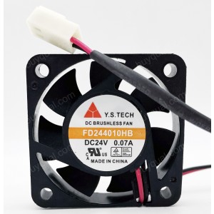 Y.S.TECH FD244010HB 24V 0.07A 2wires Cooling Fan - New