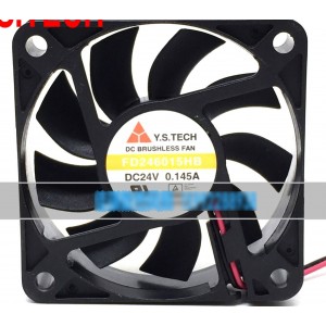 Y.S.TECH FD246015HB 24V 0.15A 2wires Cooling Fan 