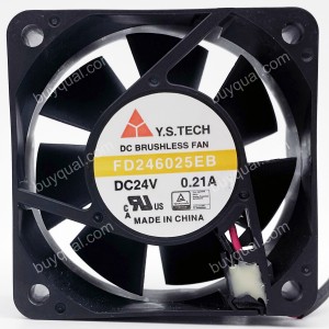 Y.S.TECH FD246025EB 24V 0.21A 2wires Cooling Fan - New