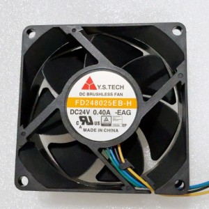 Y.S.TECH FD248025EB-H 24V 0.40A 4wires Cooling Fan