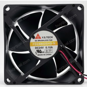 Y.S.TECH FD248025HS-N 24V 0.1A  2wires Cooling Fan