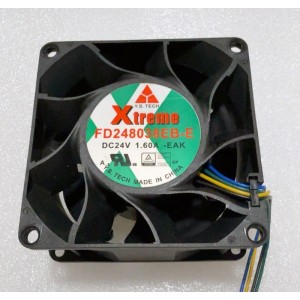 Y.S.TECH FD248038EB-E 24V 1.60A 4wires Cooling Fan